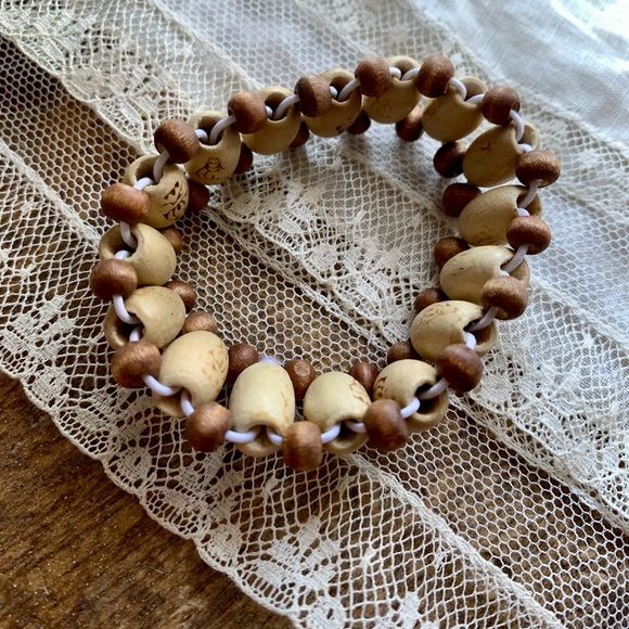 Buddha Wooden Beaded Stretch Bracelet Unisex Jewelry Yoga Hippie Bohemian Boho - Picture 6 of 6